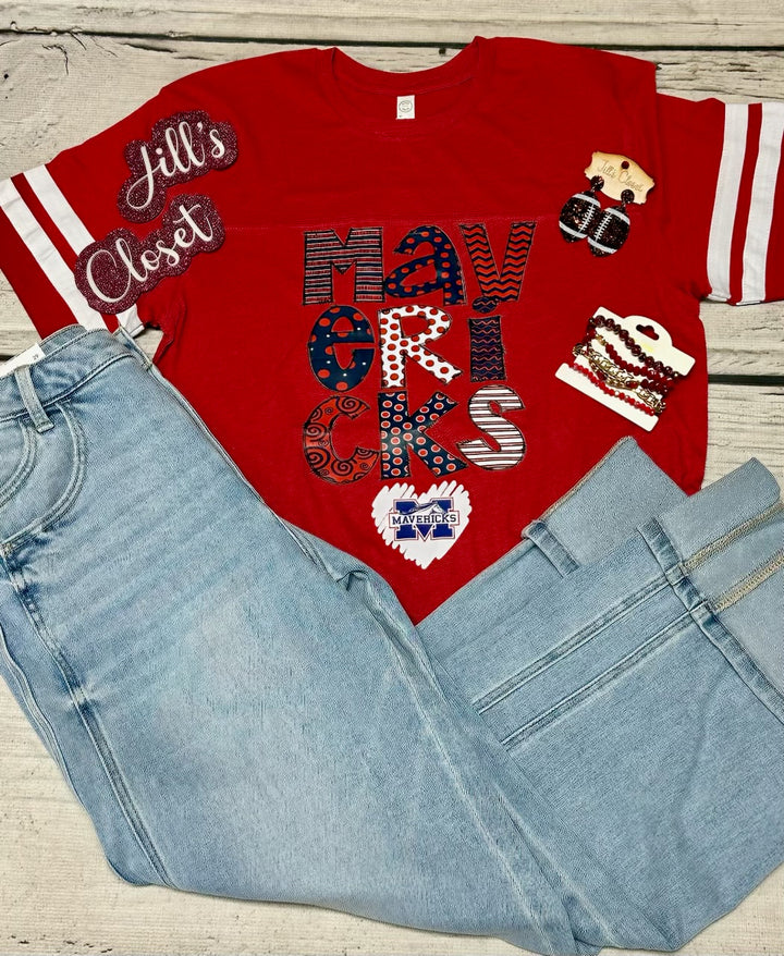 Manvel Mavericks Letters Tee