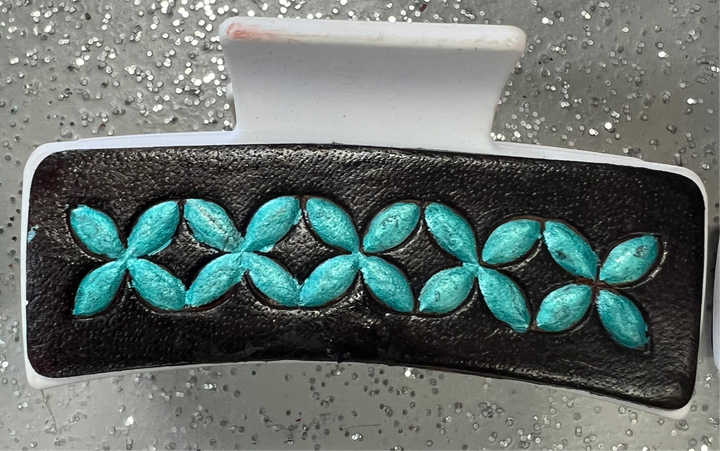 Leather hair clips