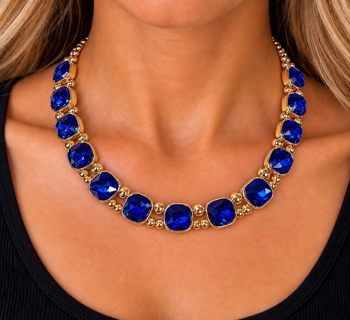 Extra Bling Faceted Stone Necklace