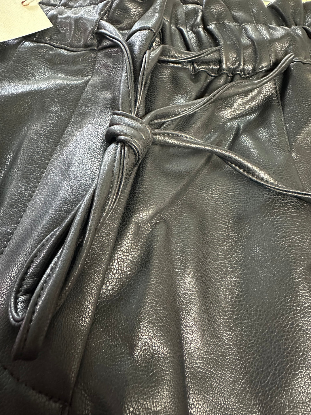Black Faux Leather Shorts