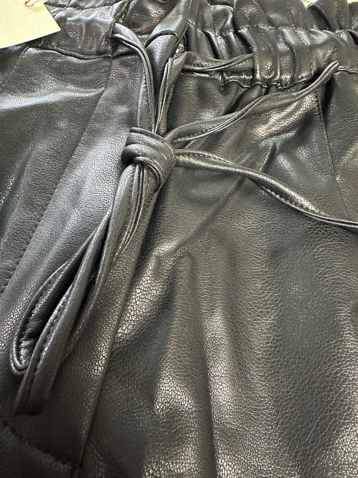 Black Faux Leather Shorts