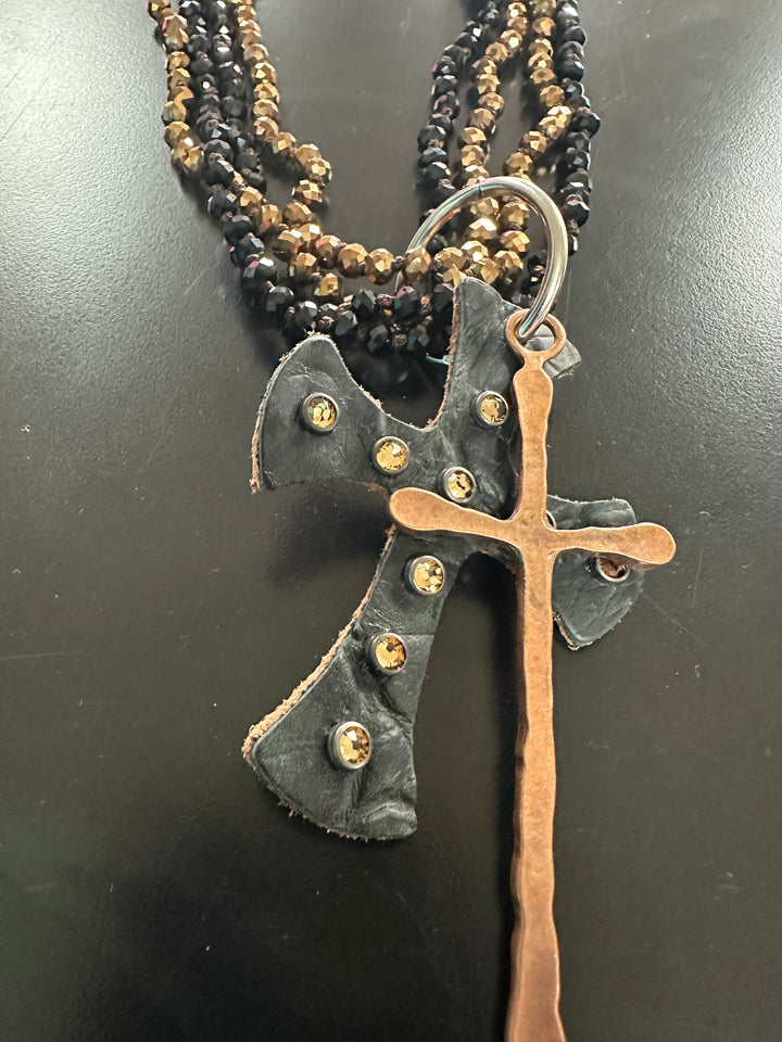 Harley’s Beaded Cross Necklace