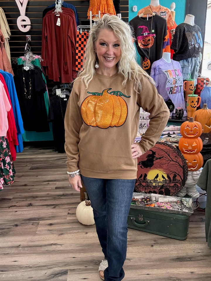 Sequin Pumpkin Sweatshirt