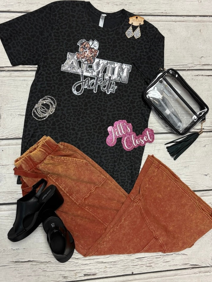 Sequin Jackets Leopard Tee
