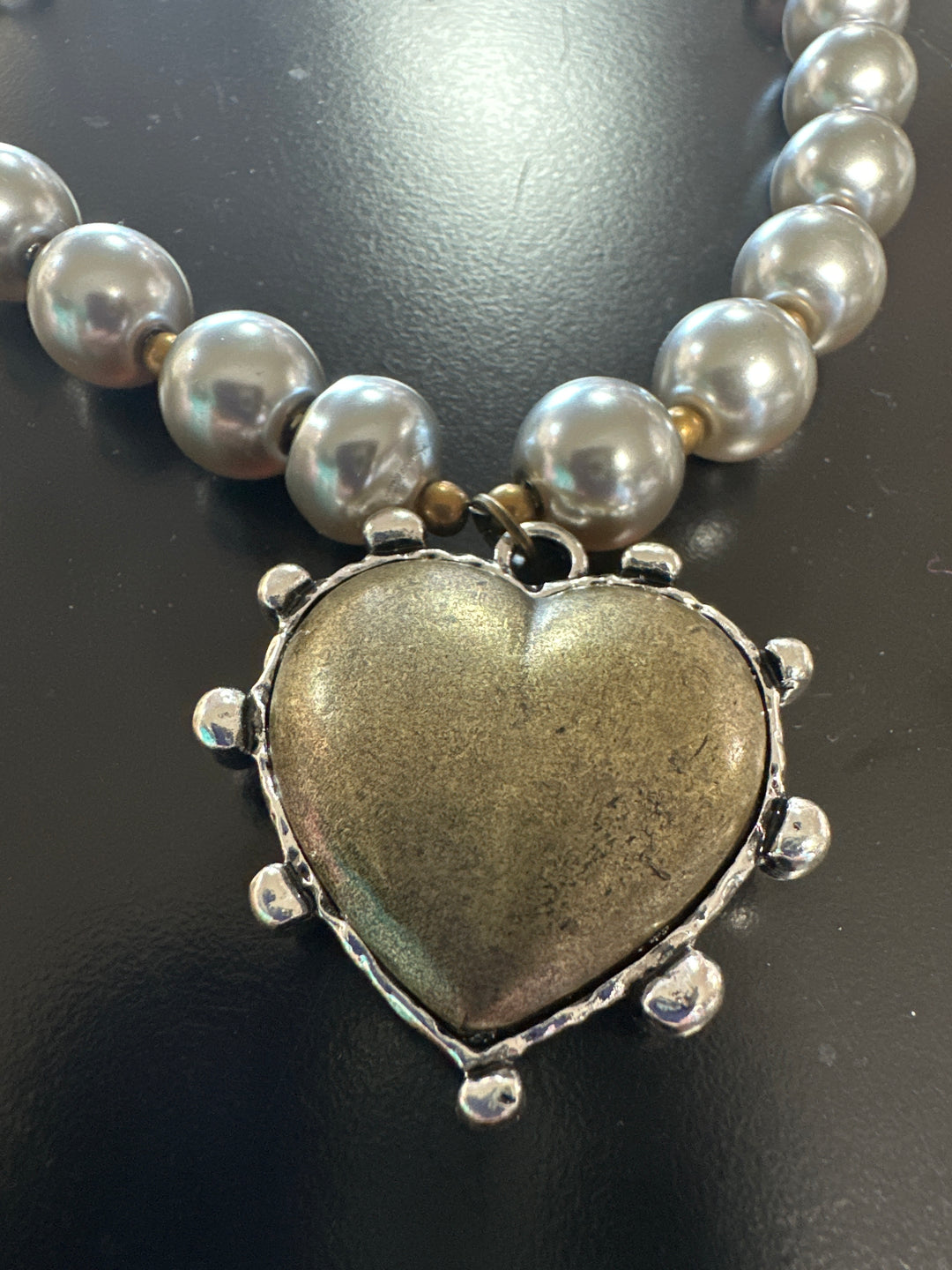 Bronze & Silver Heart Necklace