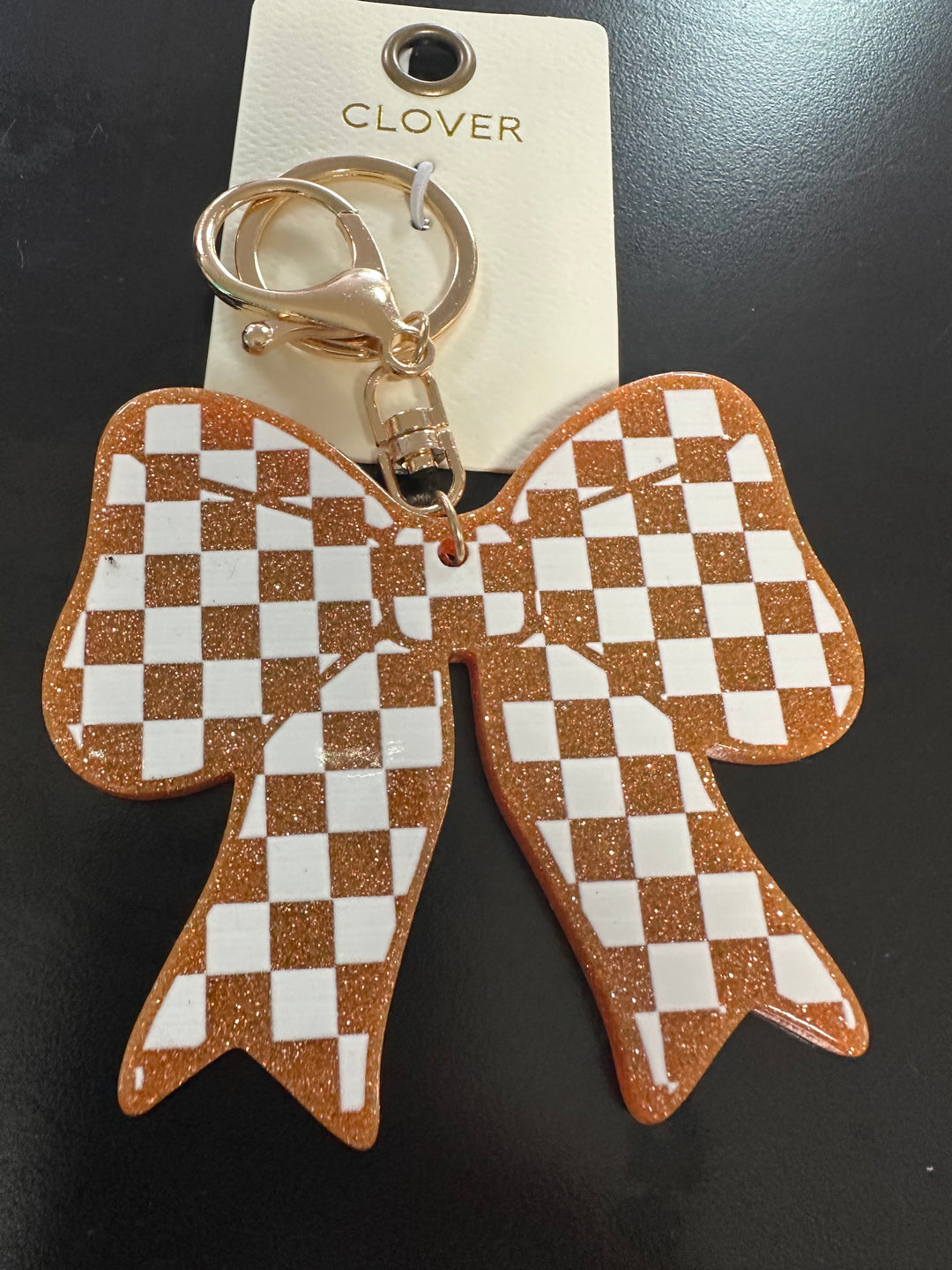 Checkered Bow Key Chains