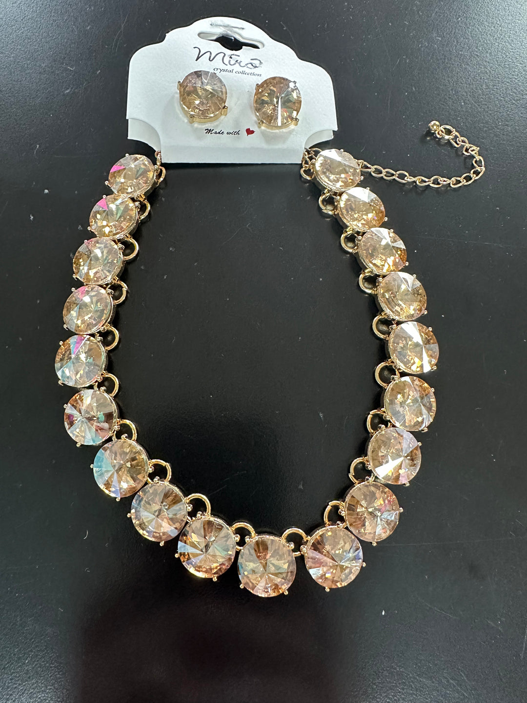 Lg Faceted Bling Necklace Set