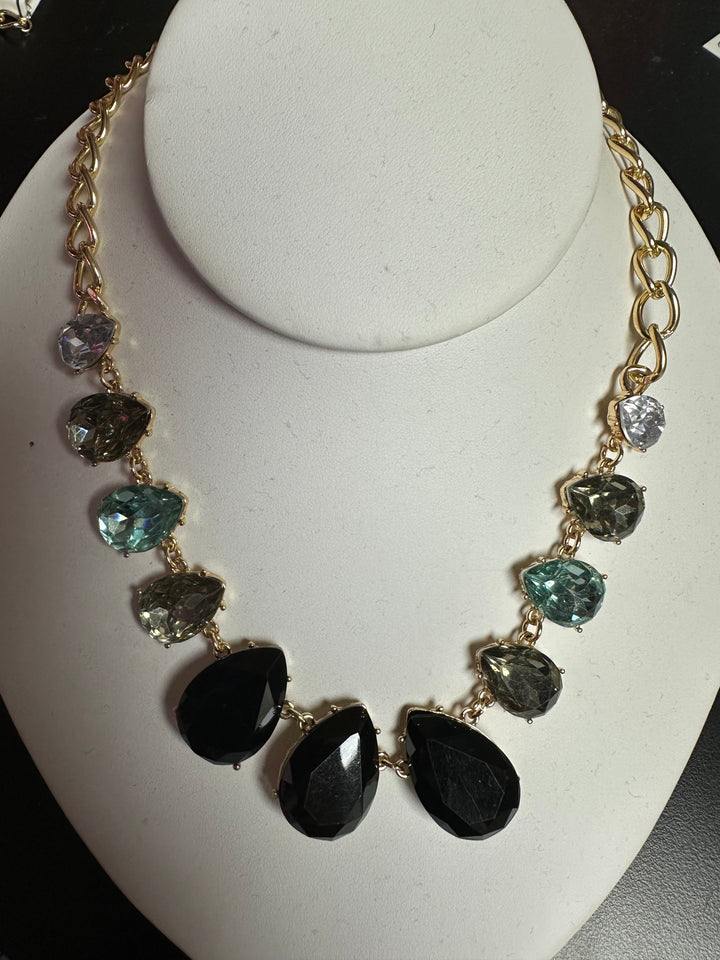 Teardrop Faceted Stone Necklace