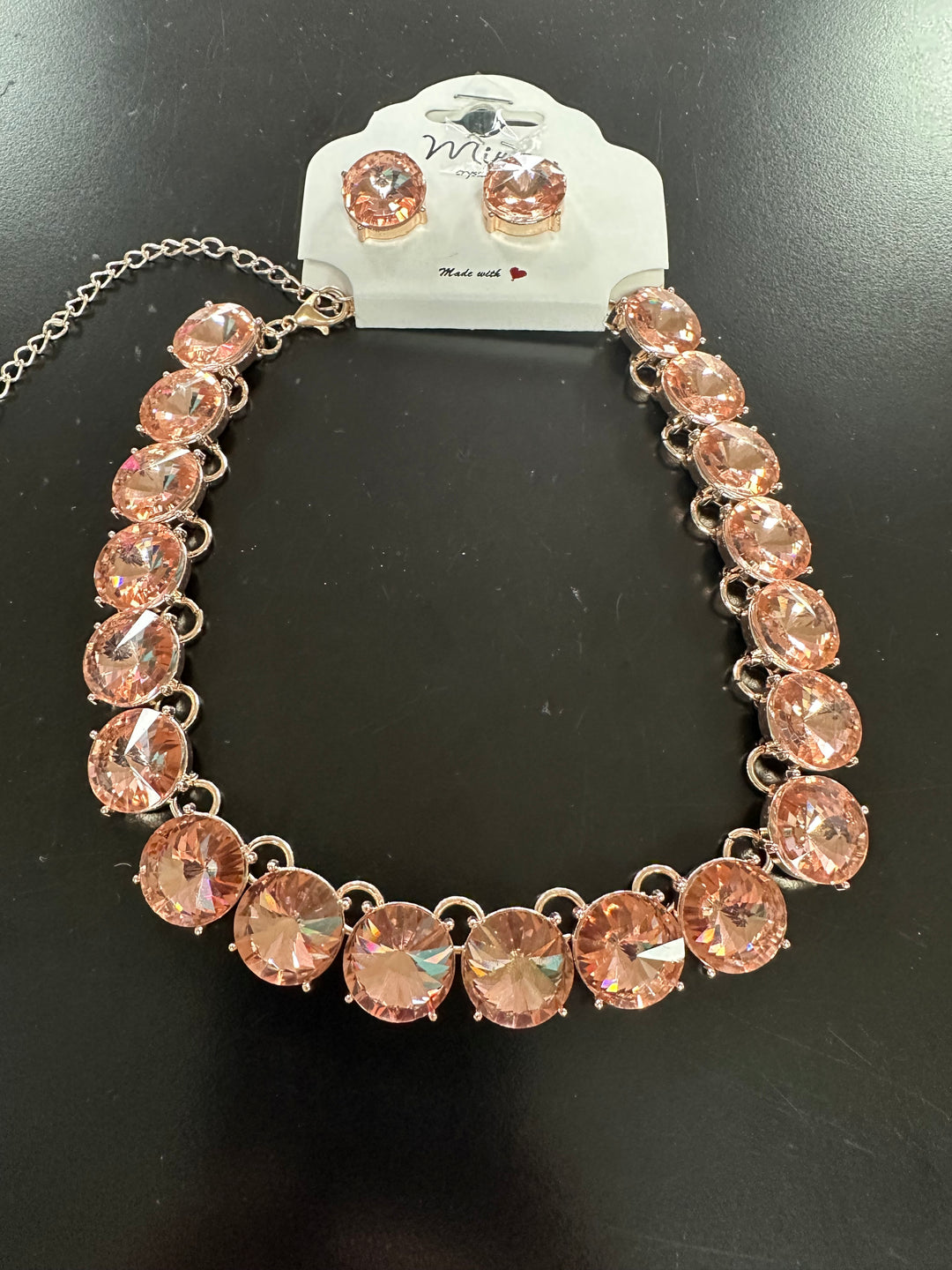 Lg Faceted Bling Necklace Set