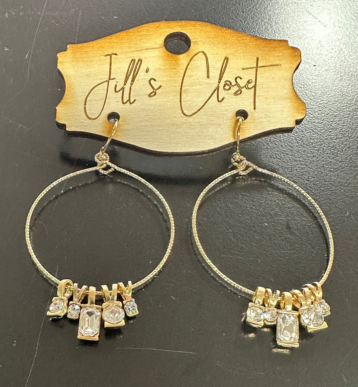 Hoop Earrings with Bling