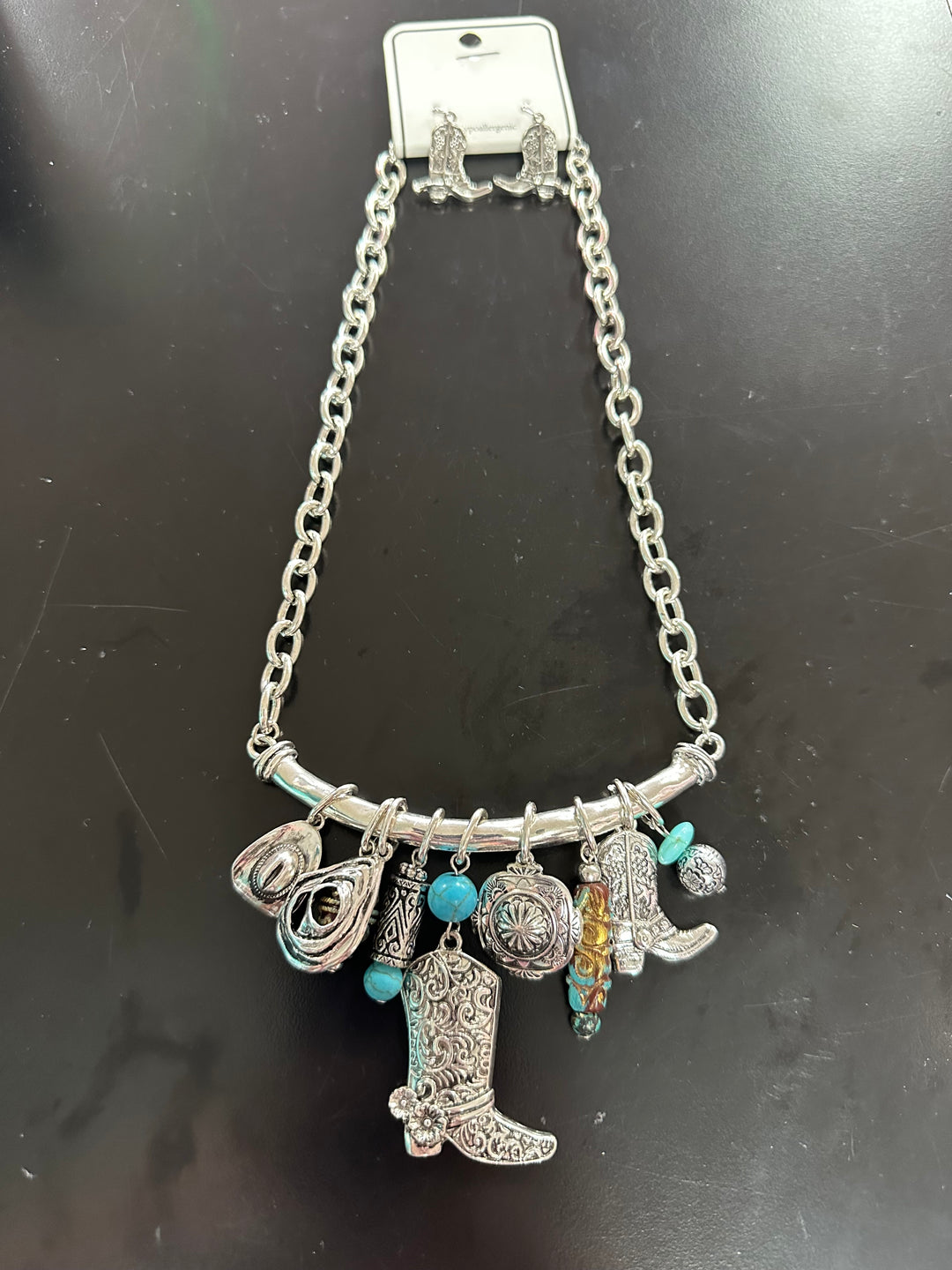 Charm Necklace & Earrings Set