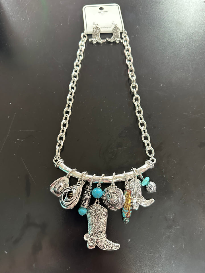 Charm Necklace & Earrings Set