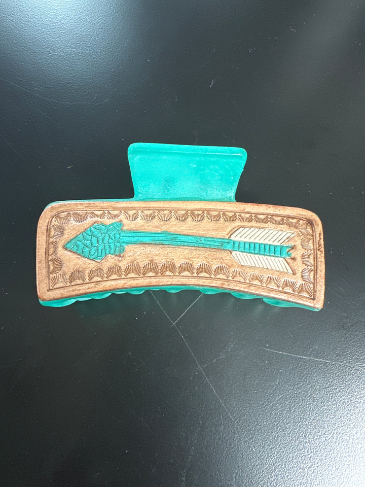 Leather hair clips