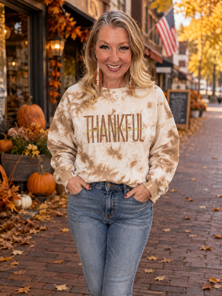 Thankful Embroidered Sweatshirt