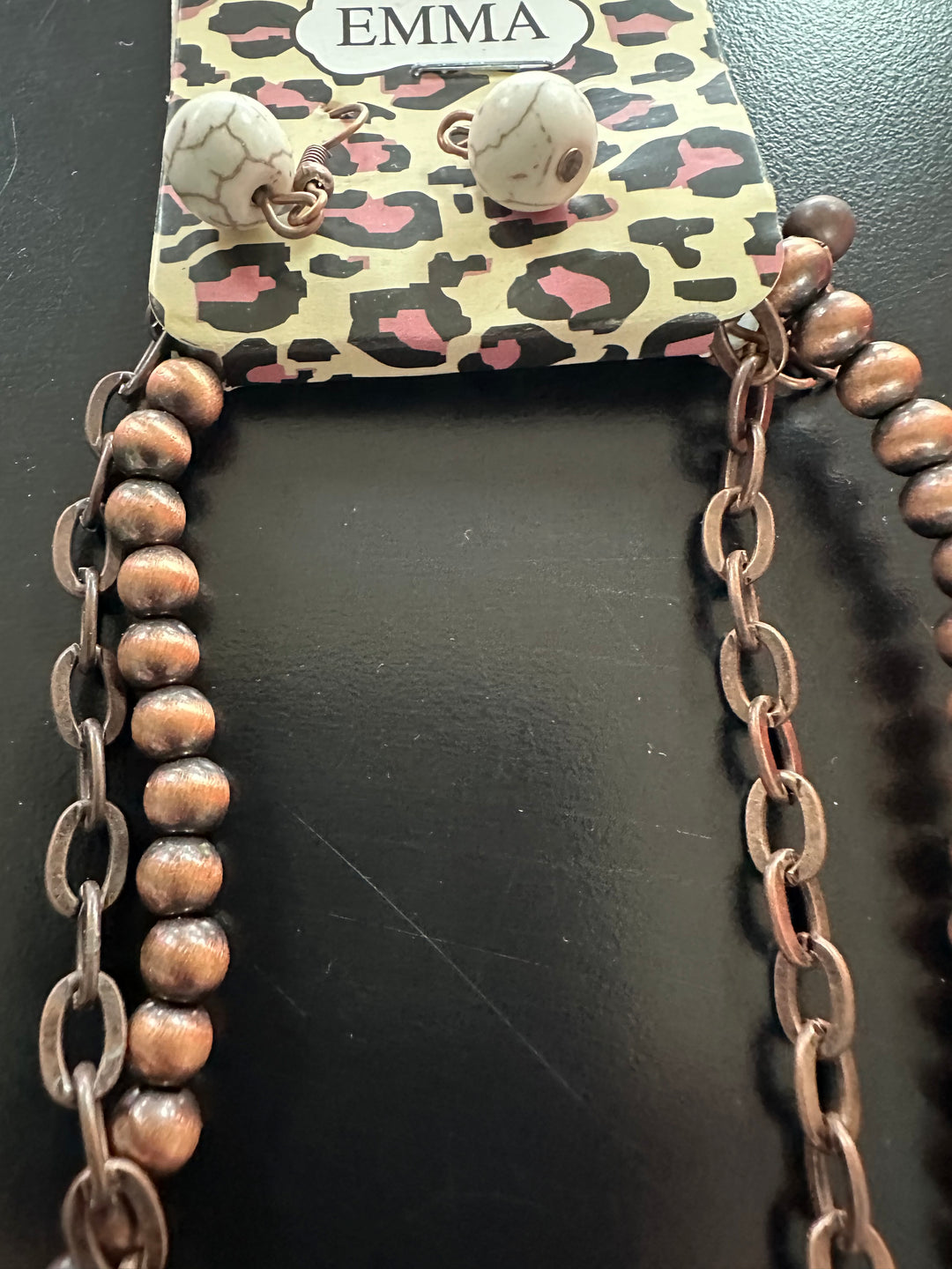 White Buffalo & Bronze Necklace Set