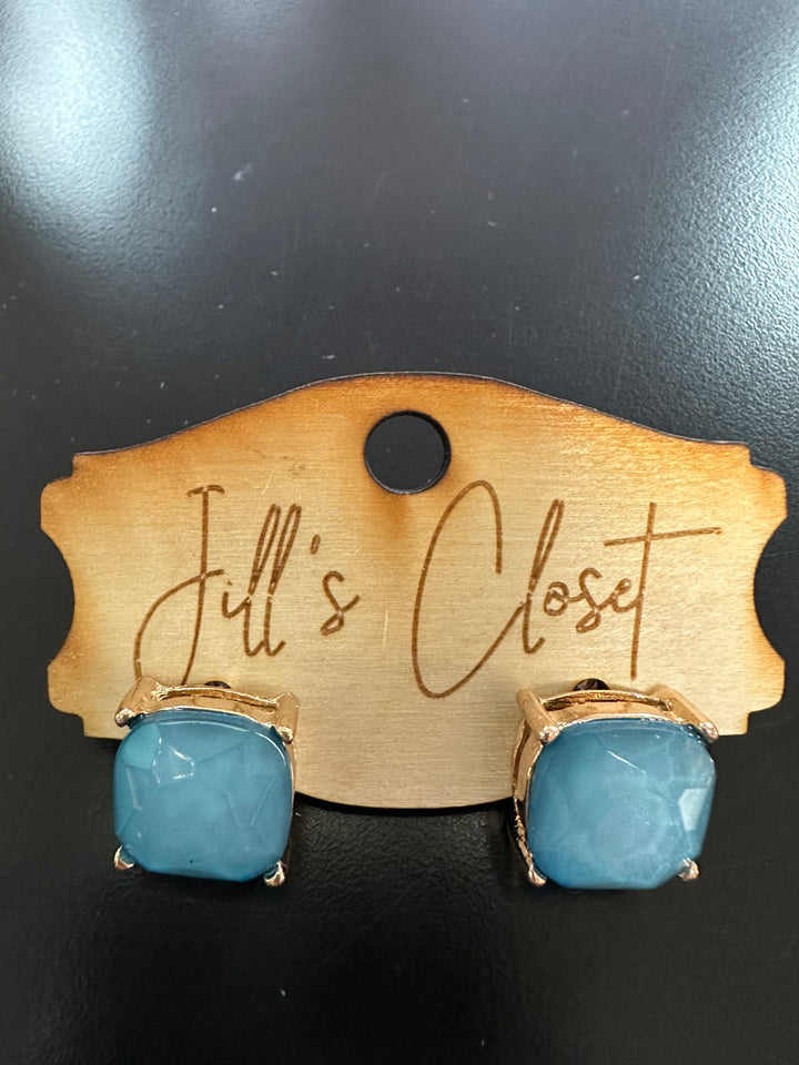 Lg Square Stud Earrings