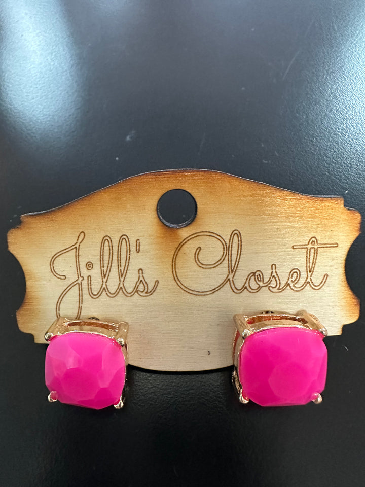 Lg Square Stud Earrings