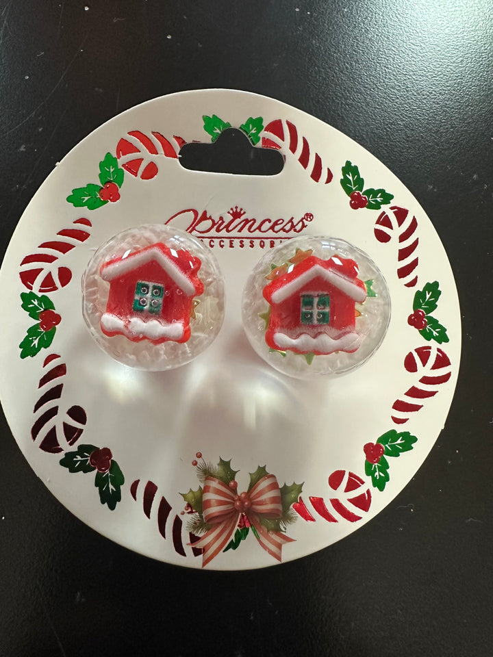 Snow globe Christmas Earrings