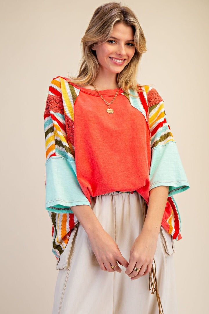 Hot Tomato Striped Top