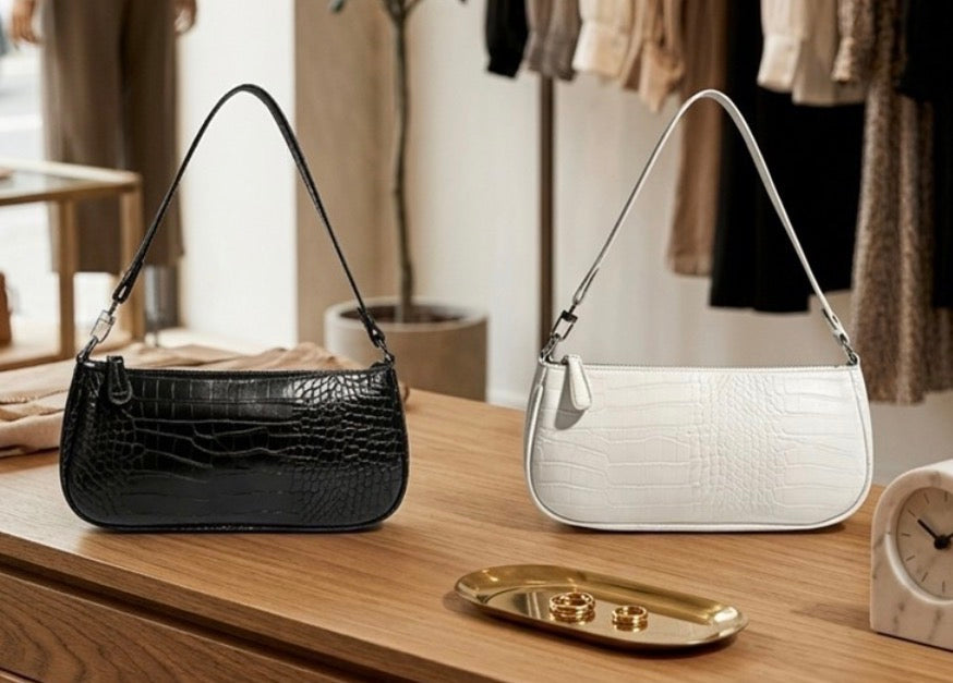 Faux Croc Handbag
