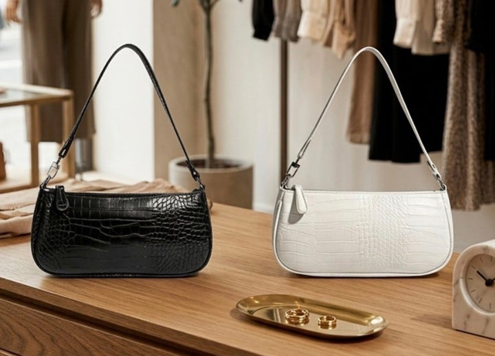Faux Croc Handbag