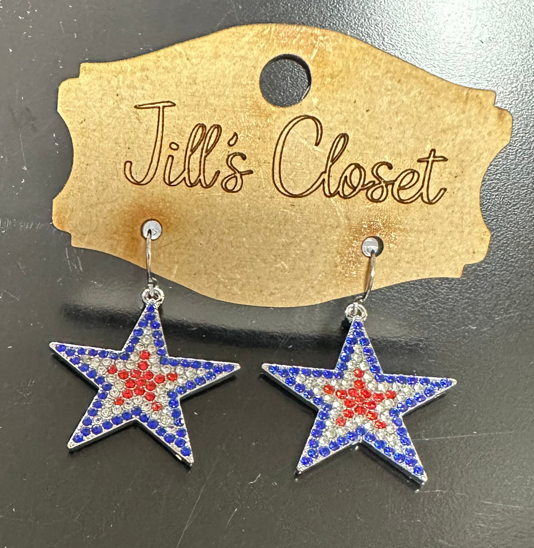 R.W.B. Star Earrings