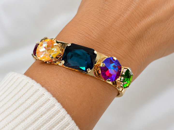 Golden Cuff Bracelet w/Bling