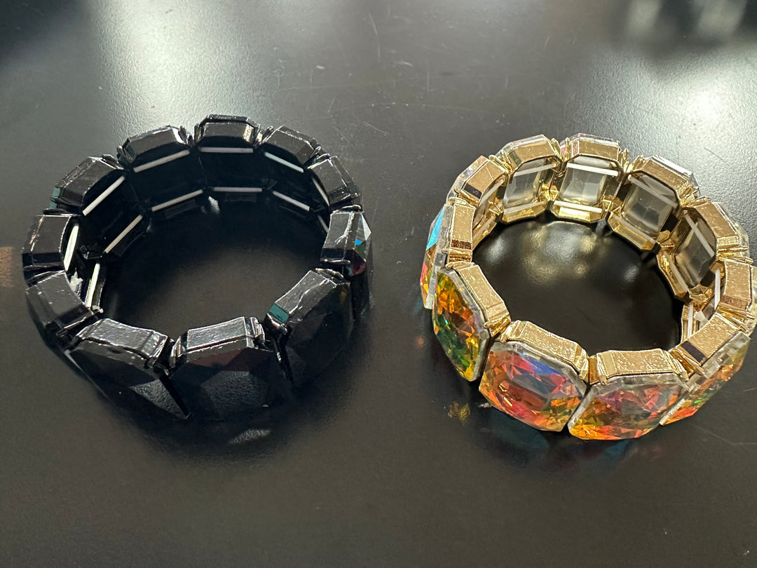 Lg. stone faceted Crystal Bracelets