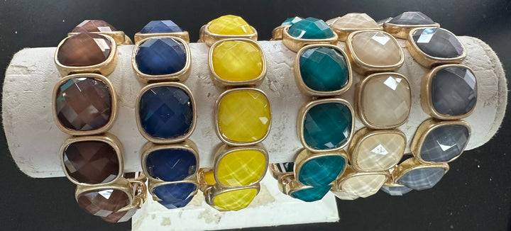 Faceted Matte Stone Bracelets