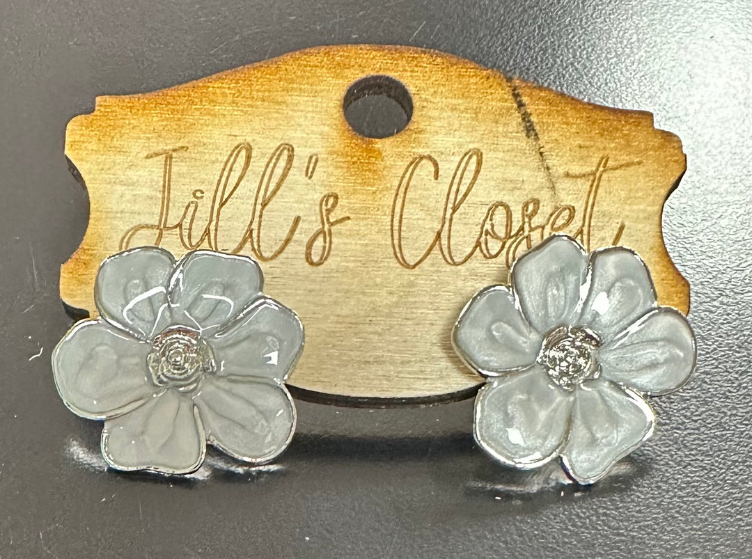 Flower Enameled Earrings
