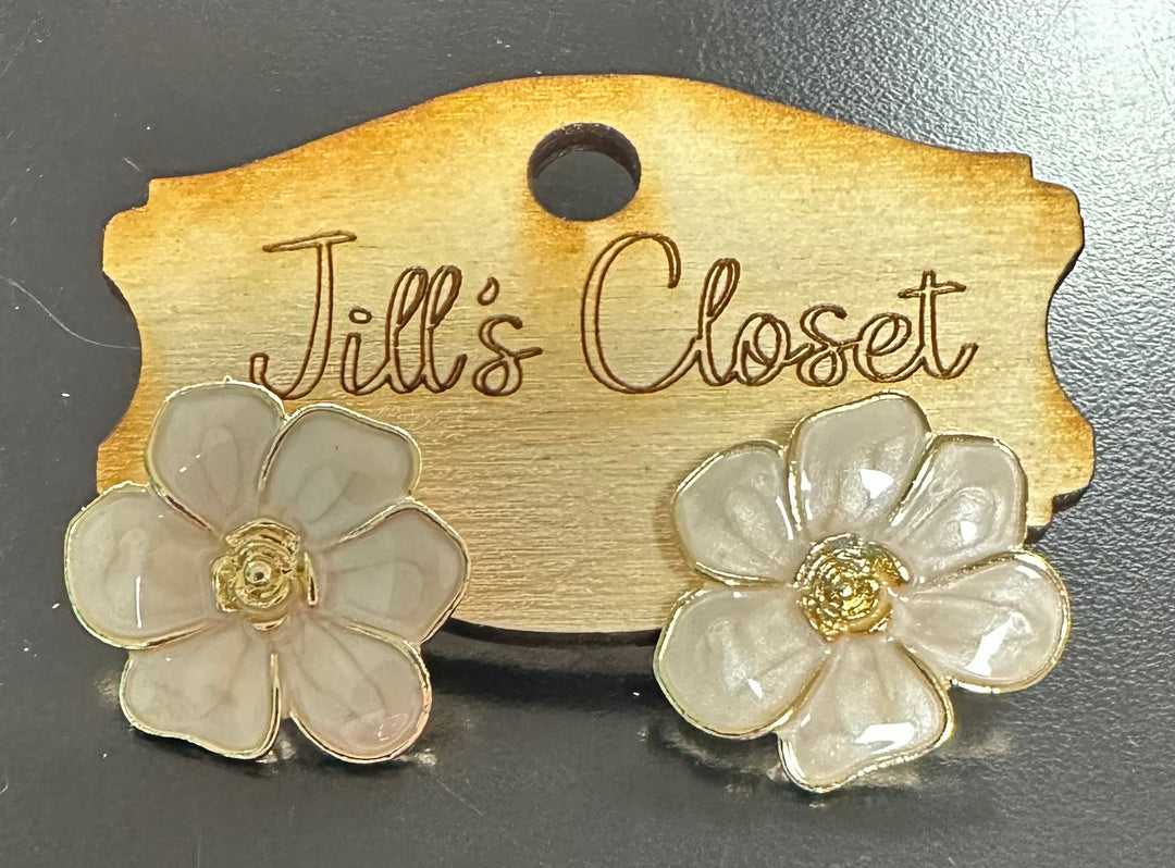 Flower Enameled Earrings