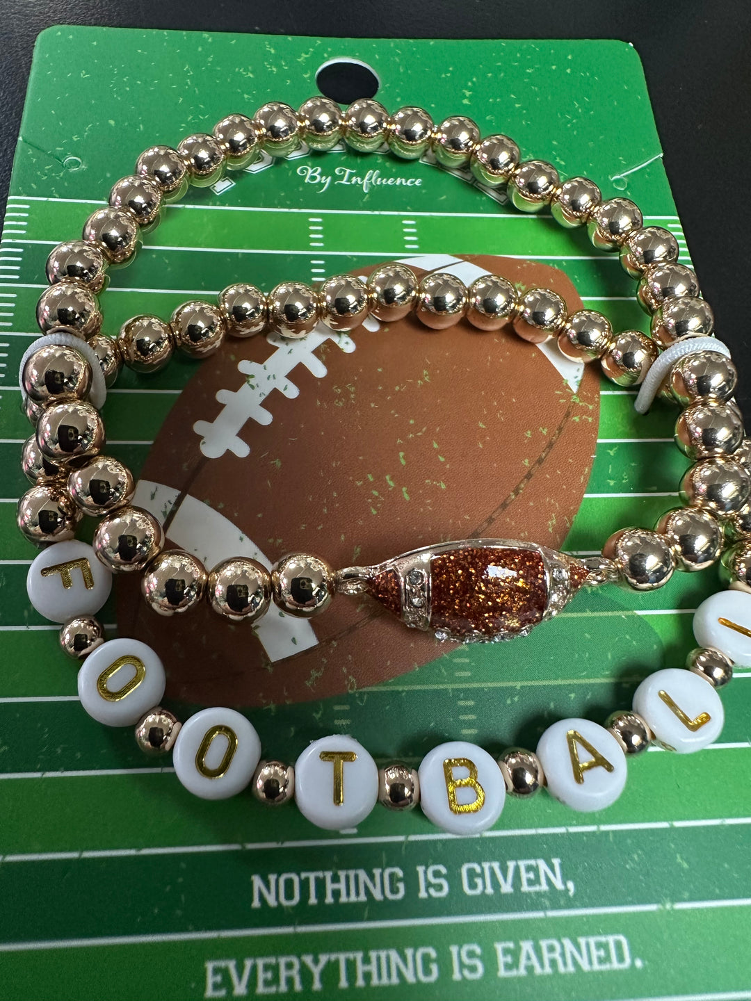 Football Charm Necklace or Bracelet