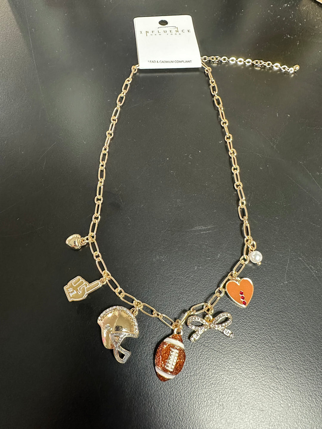 Football Charm Necklace or Bracelet