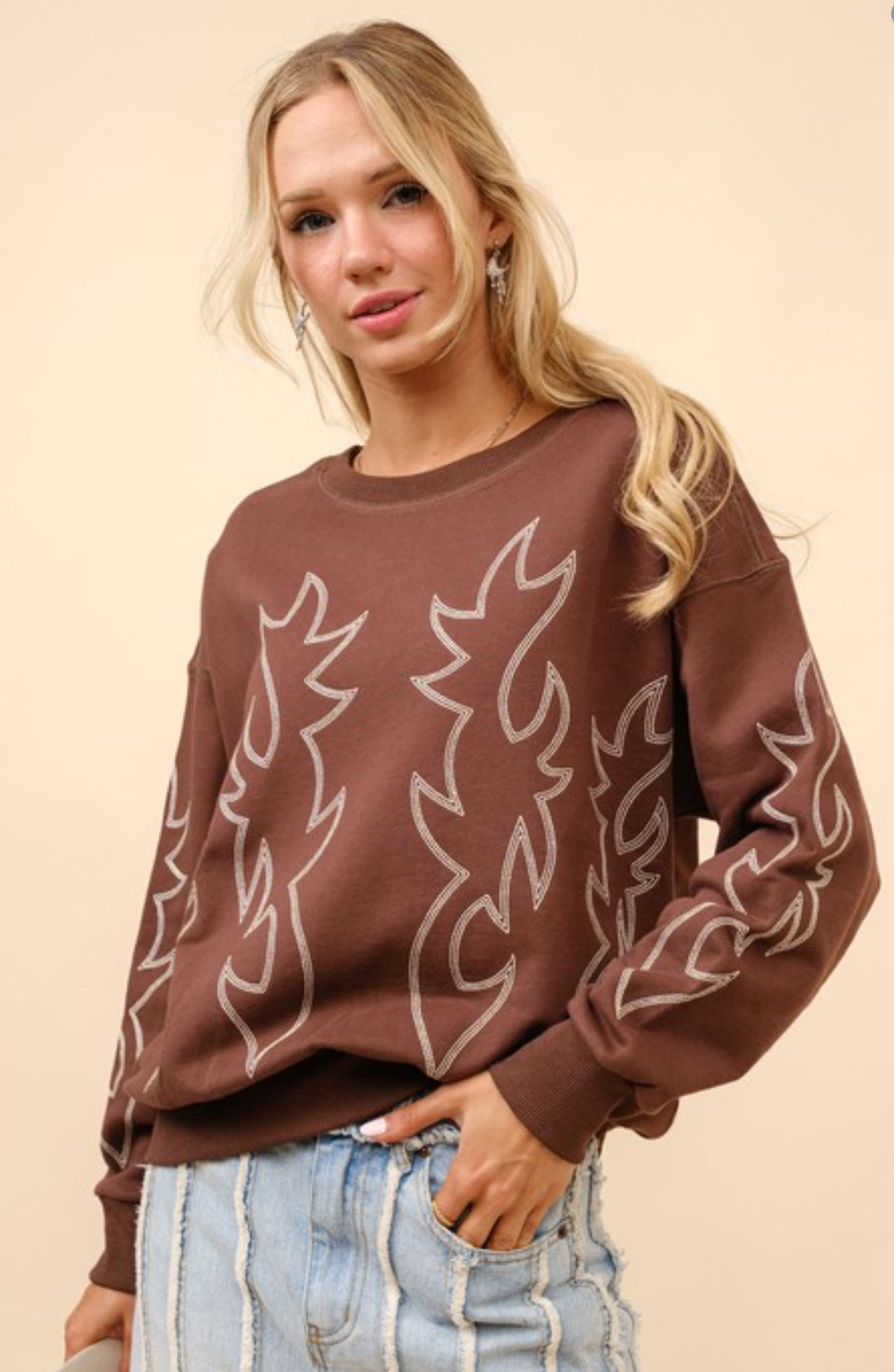 Boot Stitch Pullover Sweatshirt