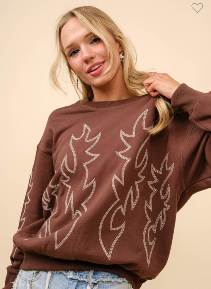 Boot Stitch Pullover Sweatshirt
