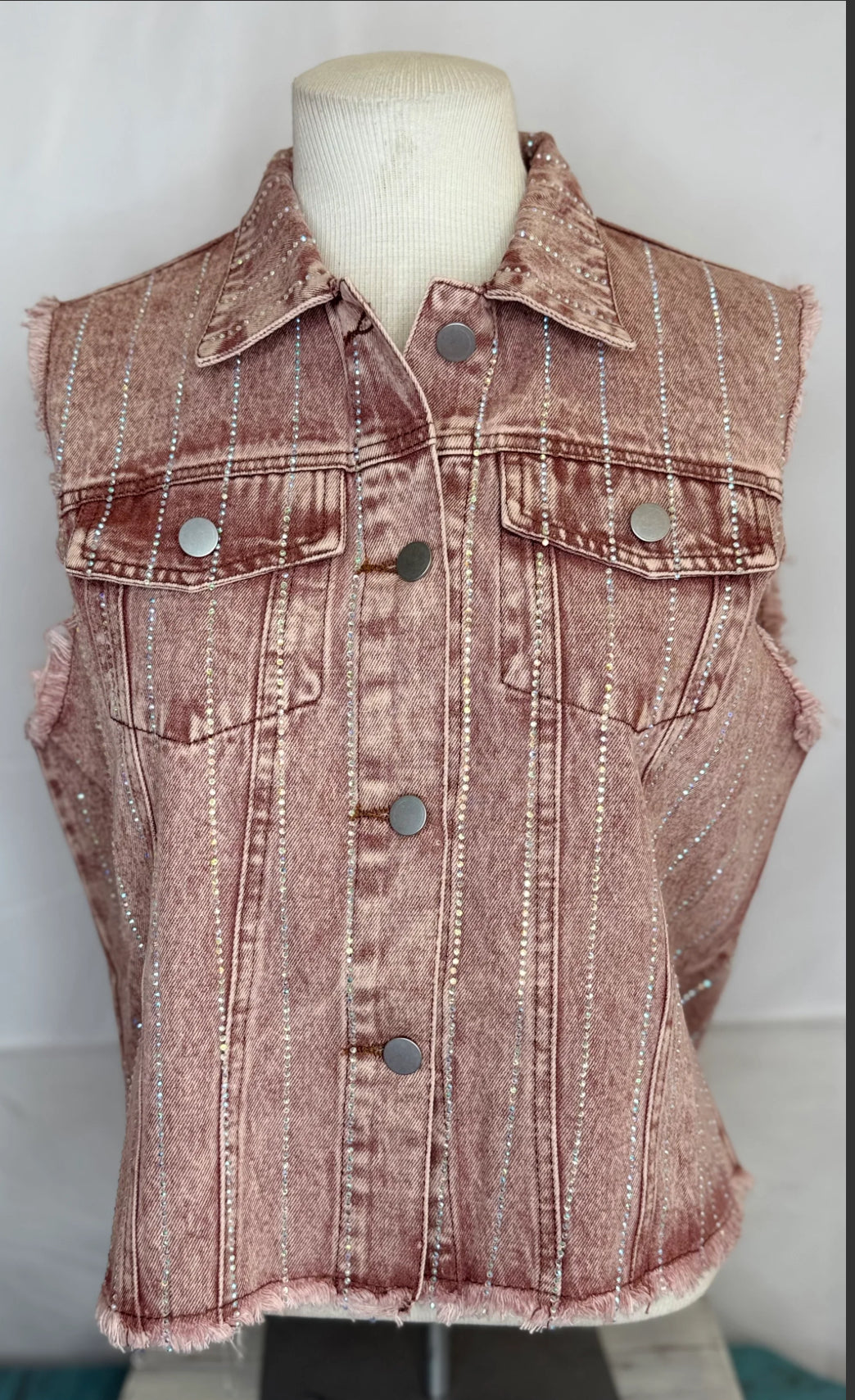 Denim Sparkle Vest