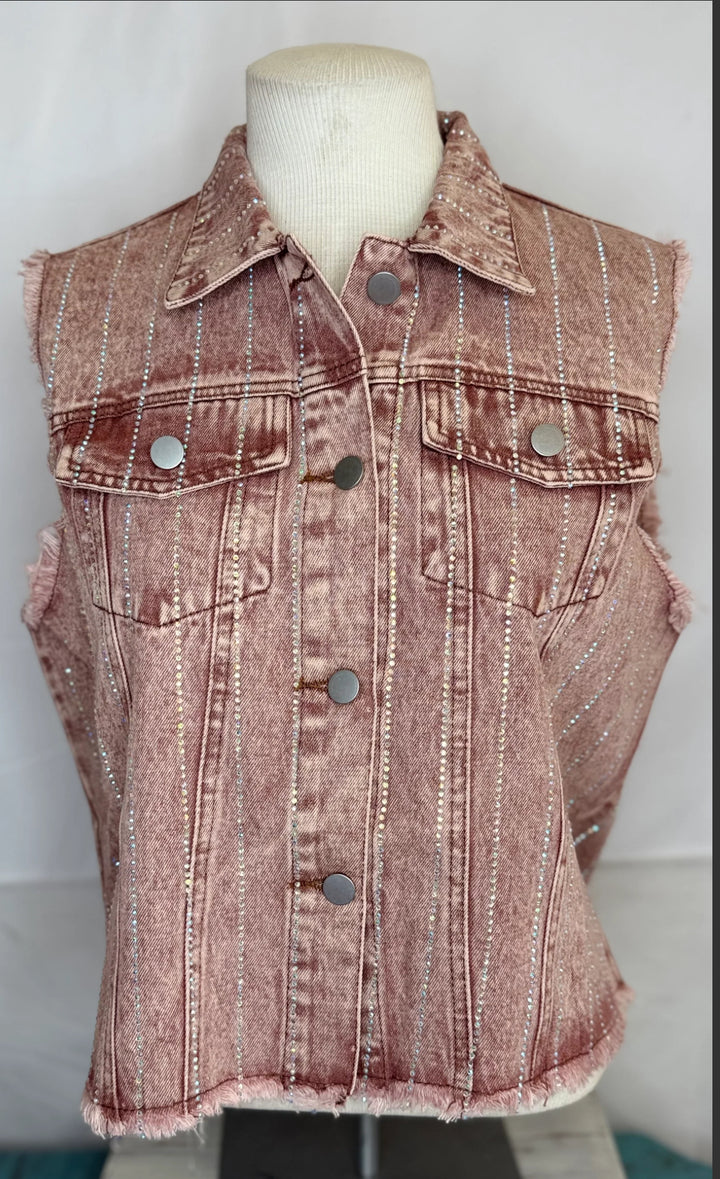 Denim Sparkle Vest