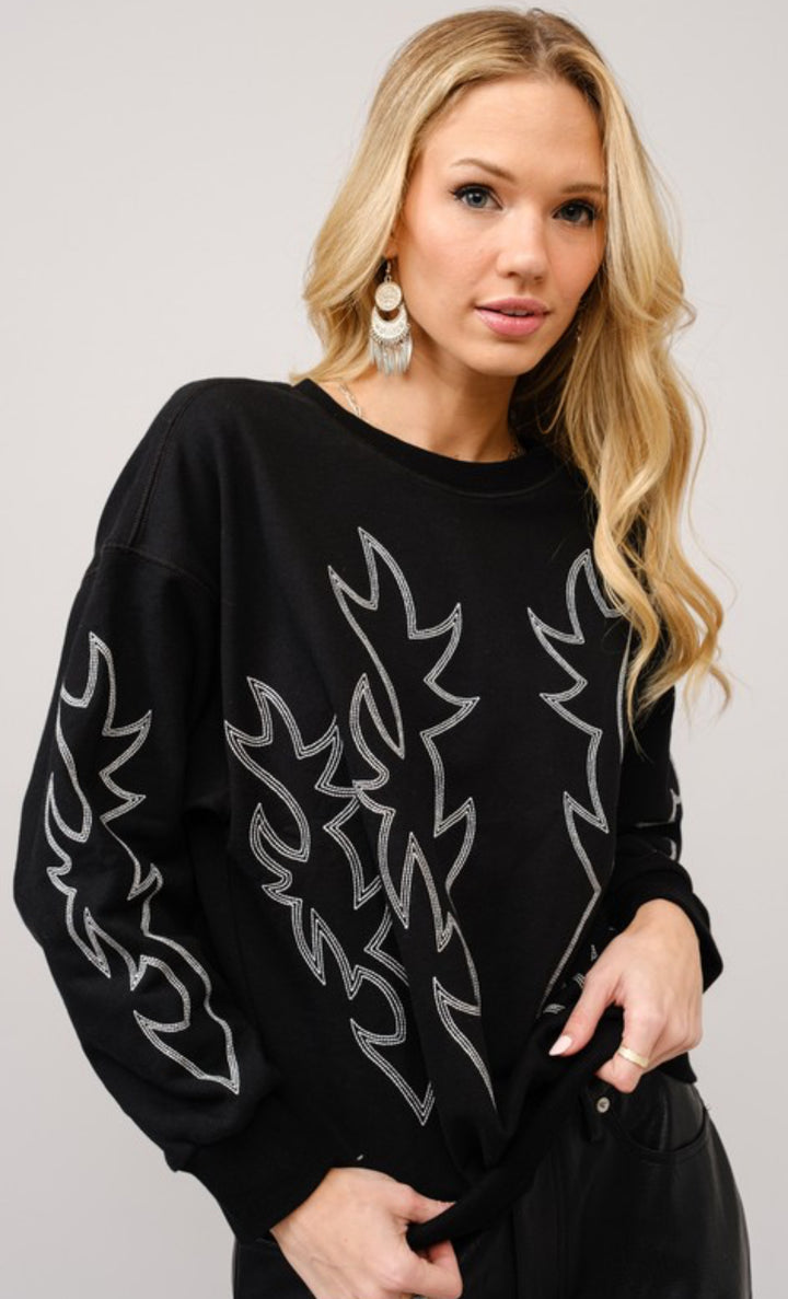 Boot Stitch Pullover Sweatshirt