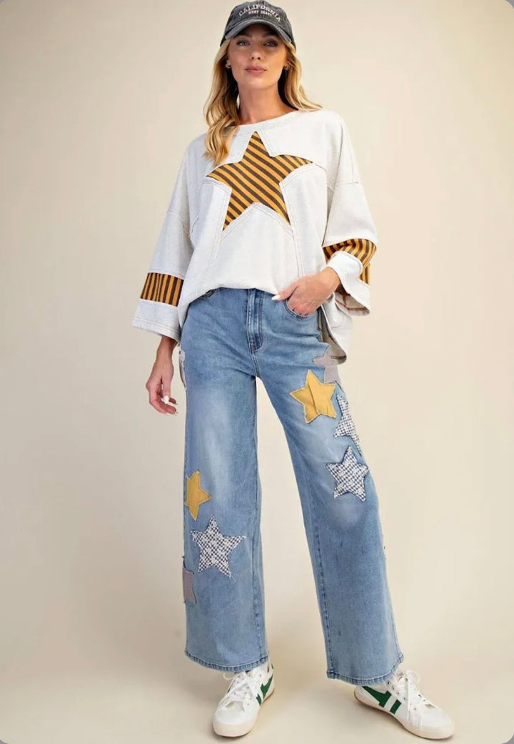 Gold Star Patch Jeans