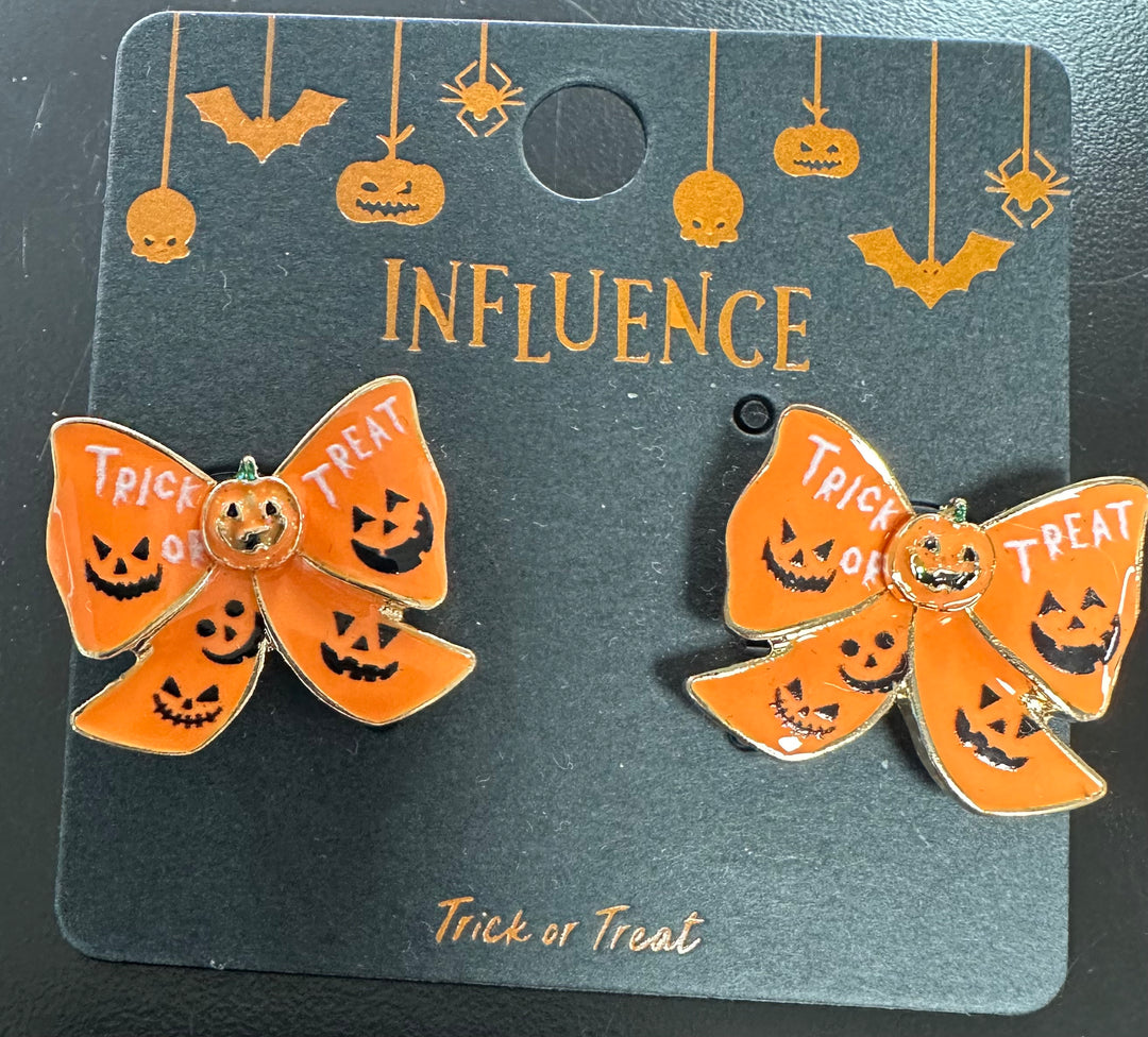 Trick or Treat Bow Earrings