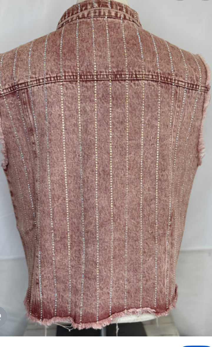 Denim Sparkle Vest