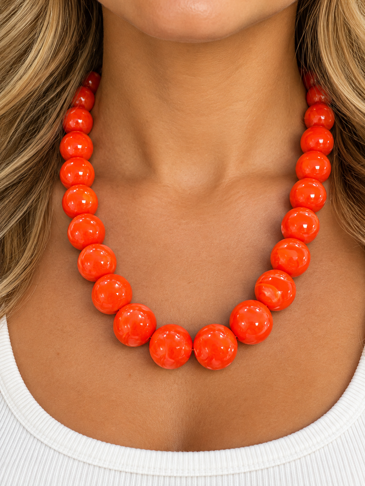 Fall’s Swirled Lg Bead Necklace