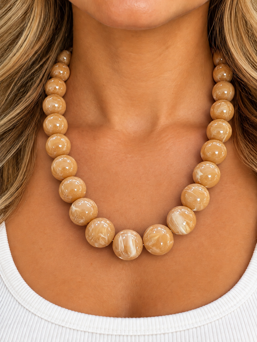 Fall’s Swirled Lg Bead Necklace