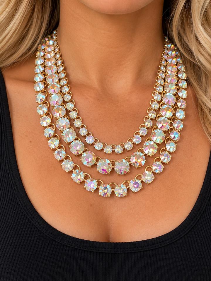 Triple Stand Bling Necklace