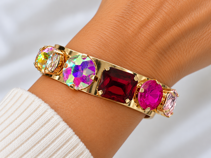 Golden Cuff Bracelet w/Bling