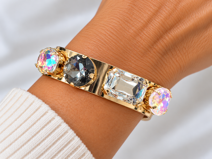 Golden Cuff Bracelet w/Bling