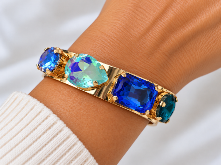 Golden Cuff Bracelet w/Bling