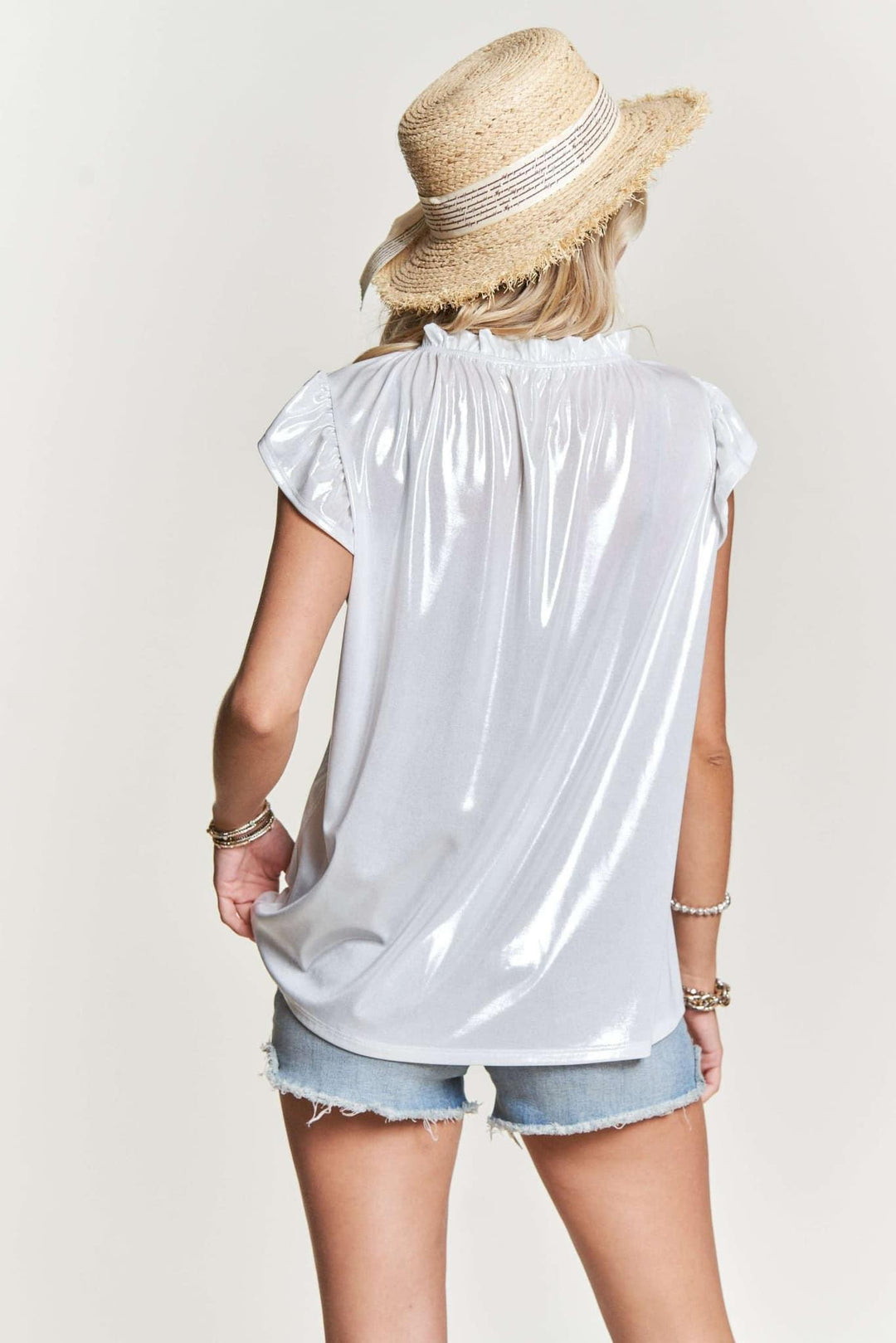 Metallic White Top