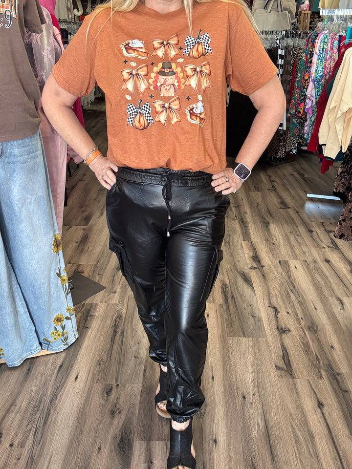 Faux Leather Joggers