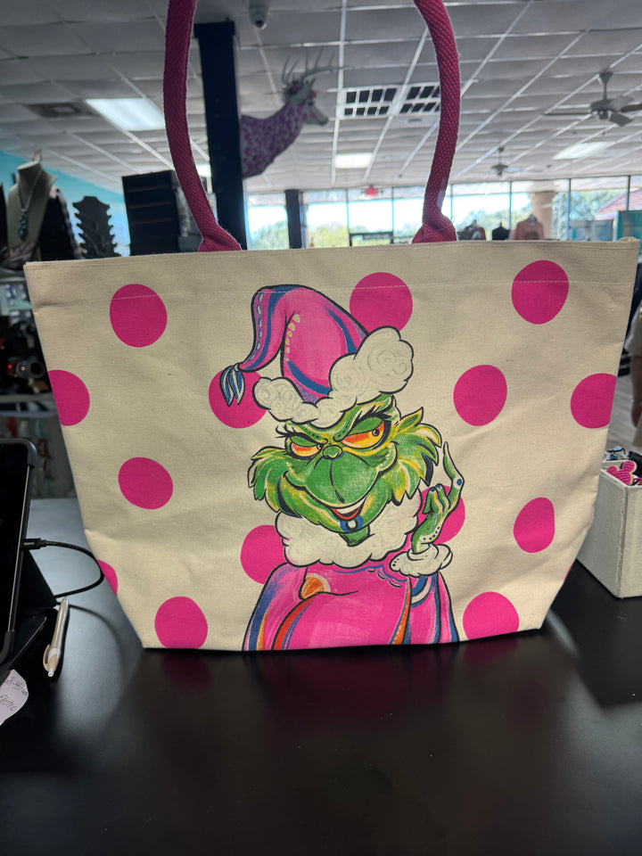 Monster in pink tote